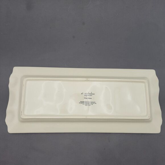 St Nicholas Square Warm Wishes Cookie Snack Tray Snowmen Winter Vtg - Picture 2 of 6